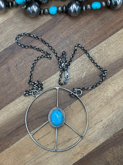 Turquoise #102-8 Peace Sign Necklace
