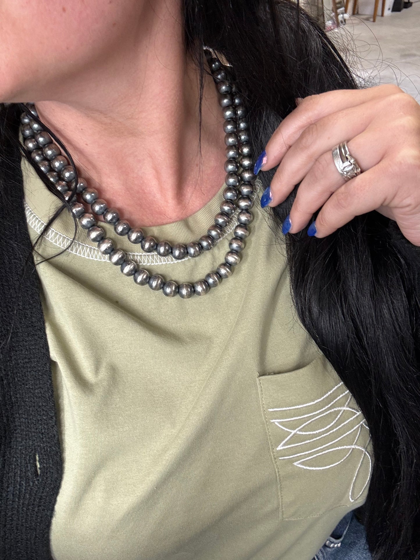 10mm 18" Sterling Silver Pearl Necklace