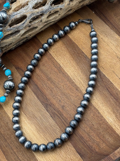 10mm 18" Sterling Silver Pearl Necklace