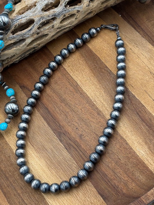 10 mm 18" Sterling Silver Pearl Necklace