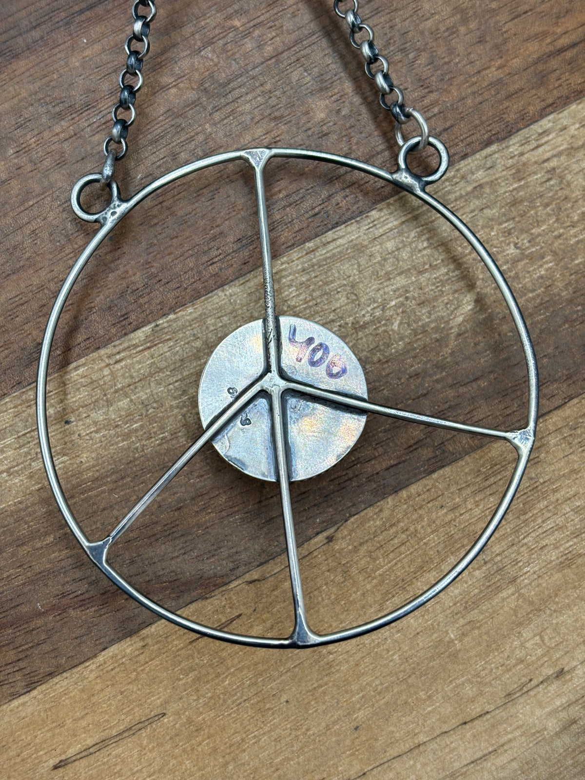 Red Spiny #102-9 Peace Sign Necklace