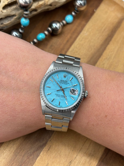 Refurbished/Pre-Owned Custom Turquoise Rolex Watch