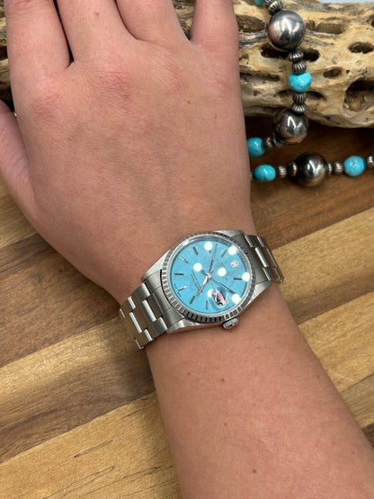Refurbished/Pre-Owned Custom Turquoise Rolex Watch