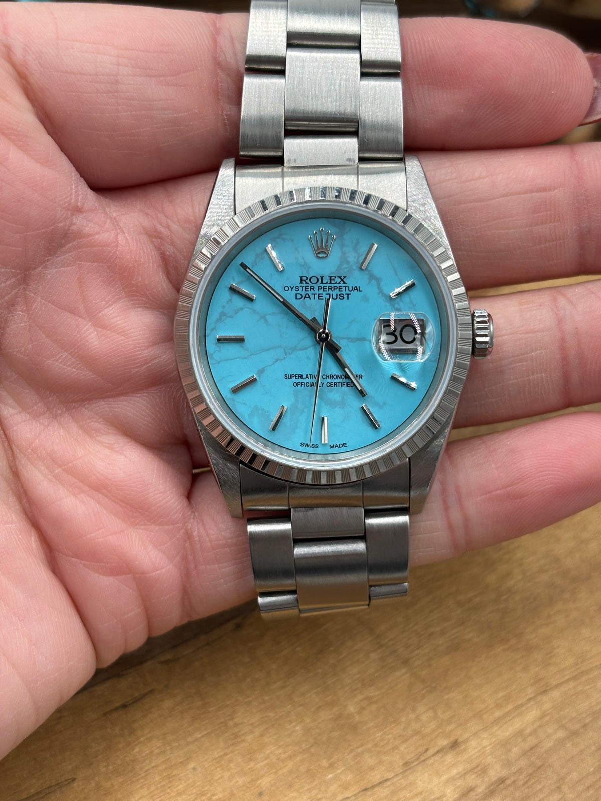 Refurbished/Pre-Owned Custom Turquoise Rolex Watch