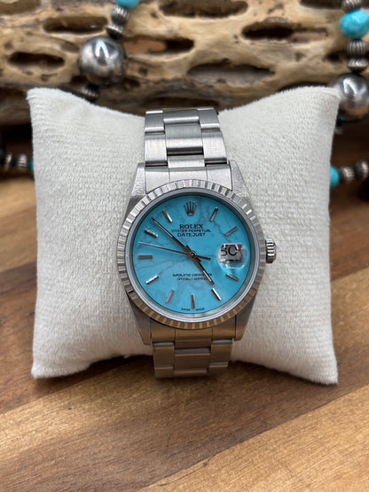 Refurbished/Pre-Owned Custom Turquoise Rolex Watch