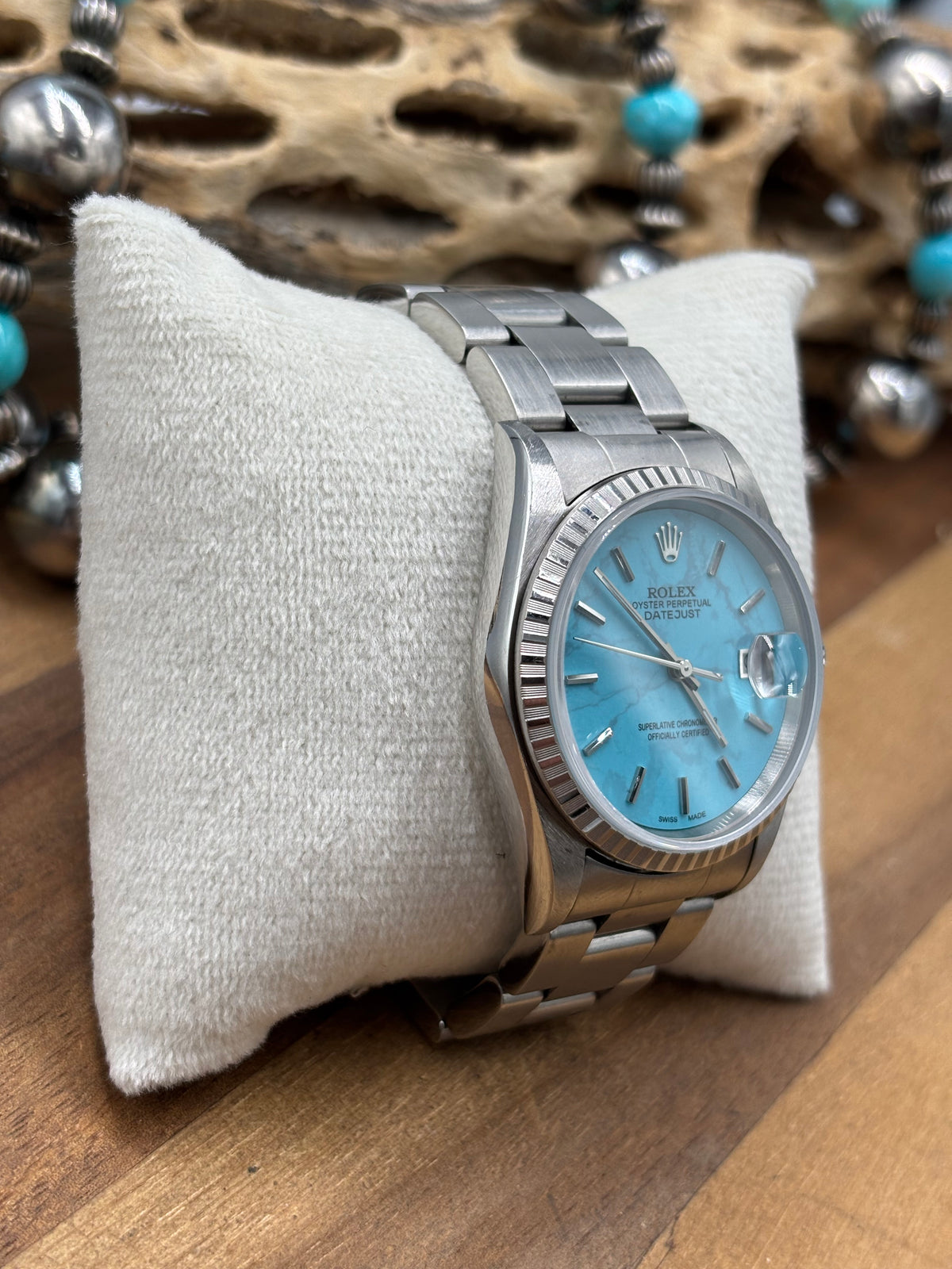 Refurbished/Pre-Owned Custom Turquoise Rolex Watch