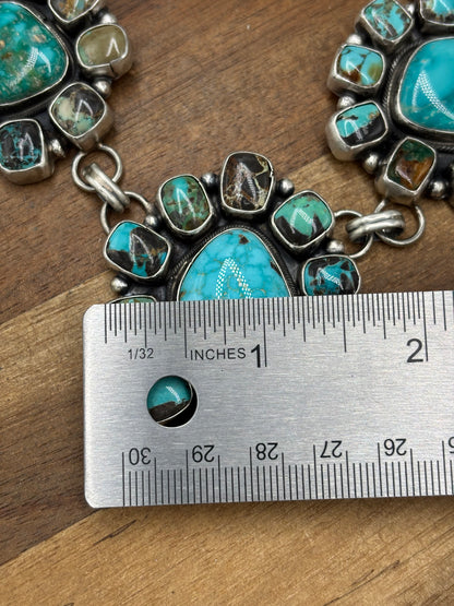 Turquoise #102-15 Cluster Necklace by Ella Peter, Navajo