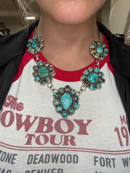 Turquoise #102-15 Cluster Necklace by Ella Peter, Navajo