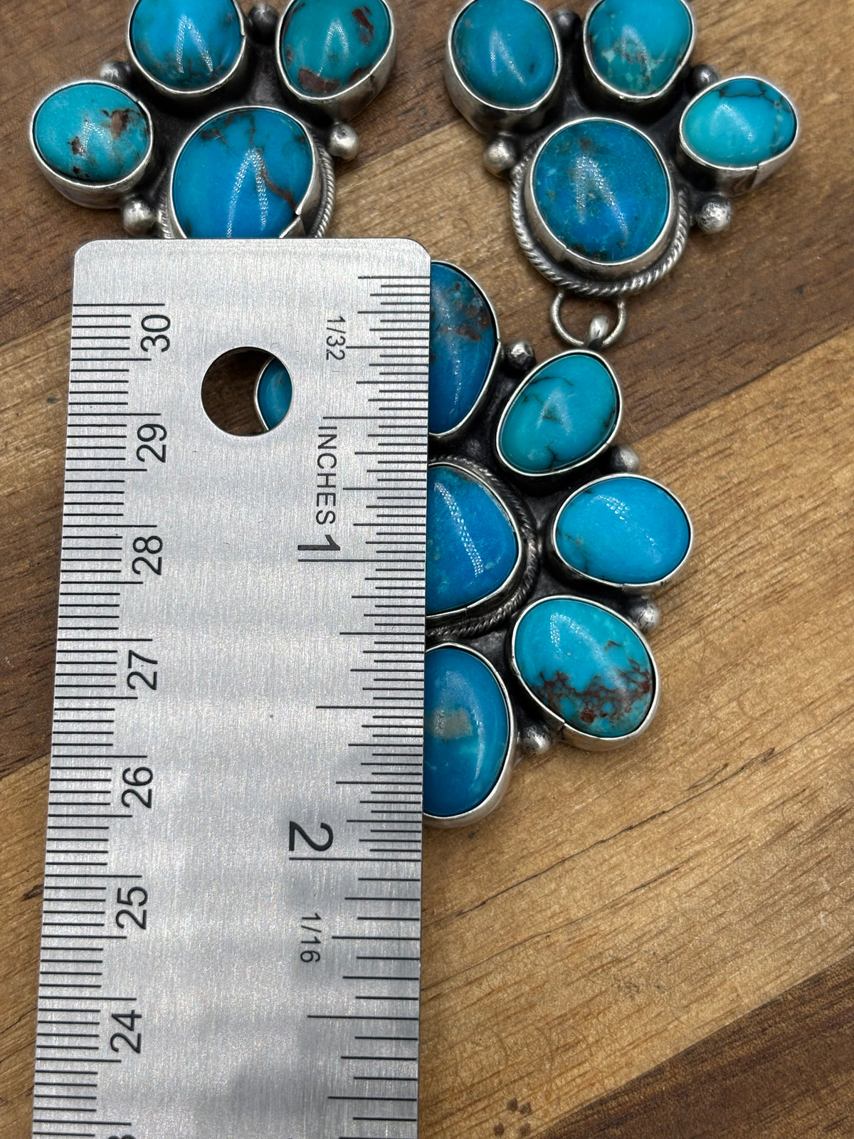 Turquoise #102-14 Cluster Necklace by Ella Peter, Navajo