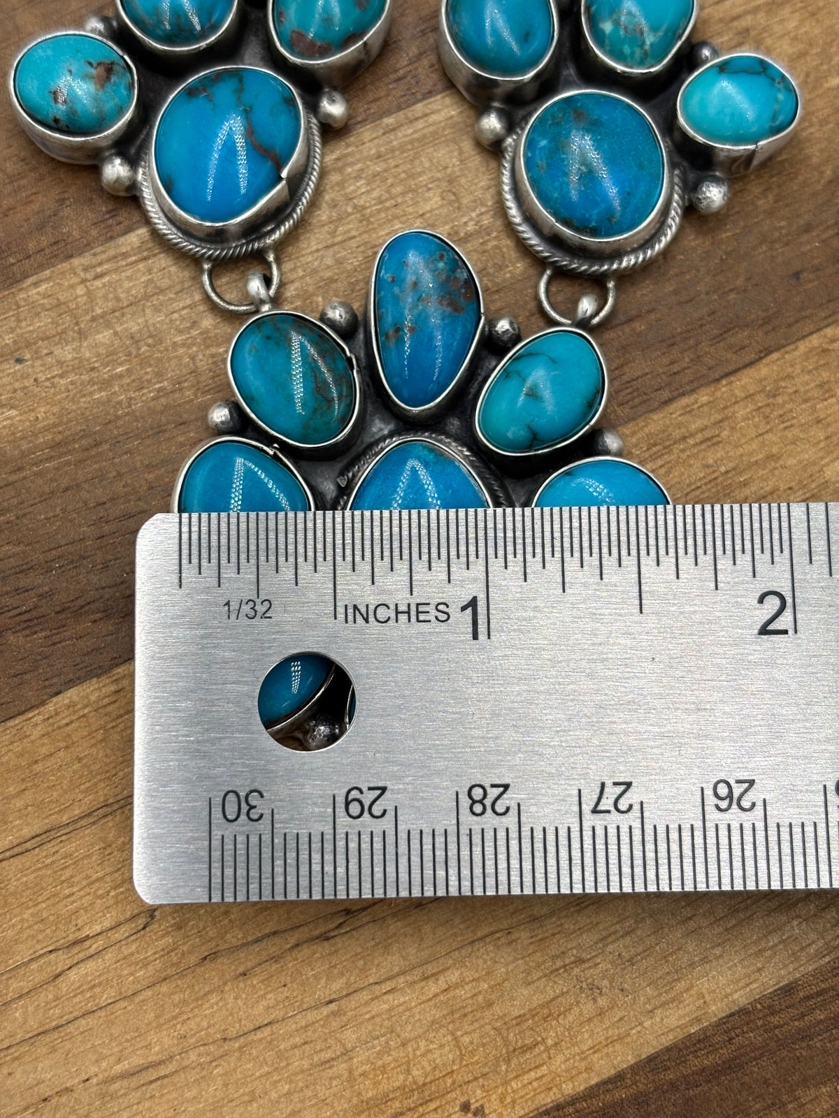 Turquoise #102-14 Cluster Necklace by Ella Peter, Navajo