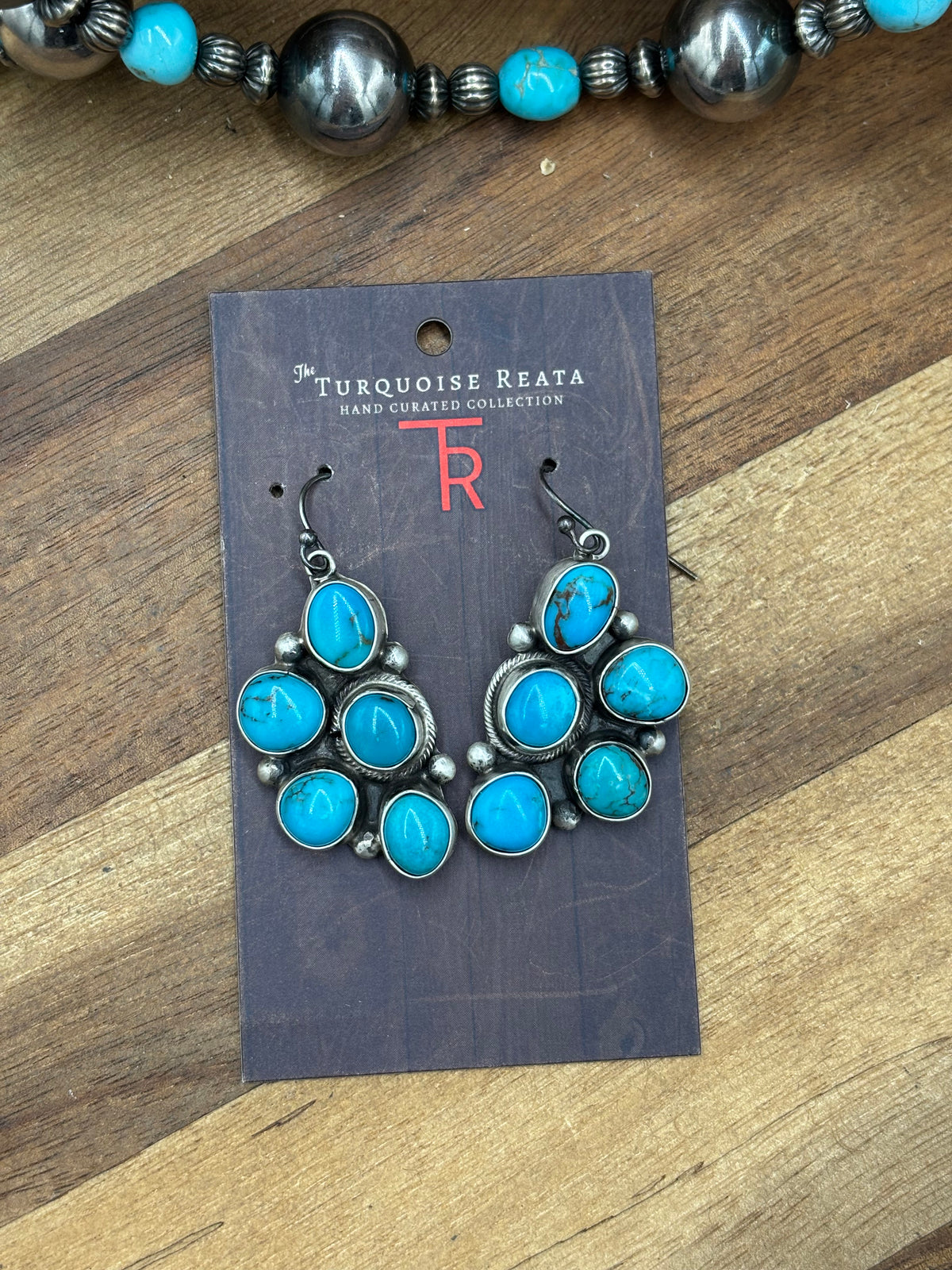 Turquoise #102-13 Cluster Necklace Set by Ella Peter, Navajo