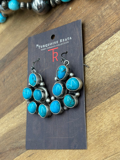 Turquoise #102-13 Cluster Necklace Set by Ella Peter, Navajo