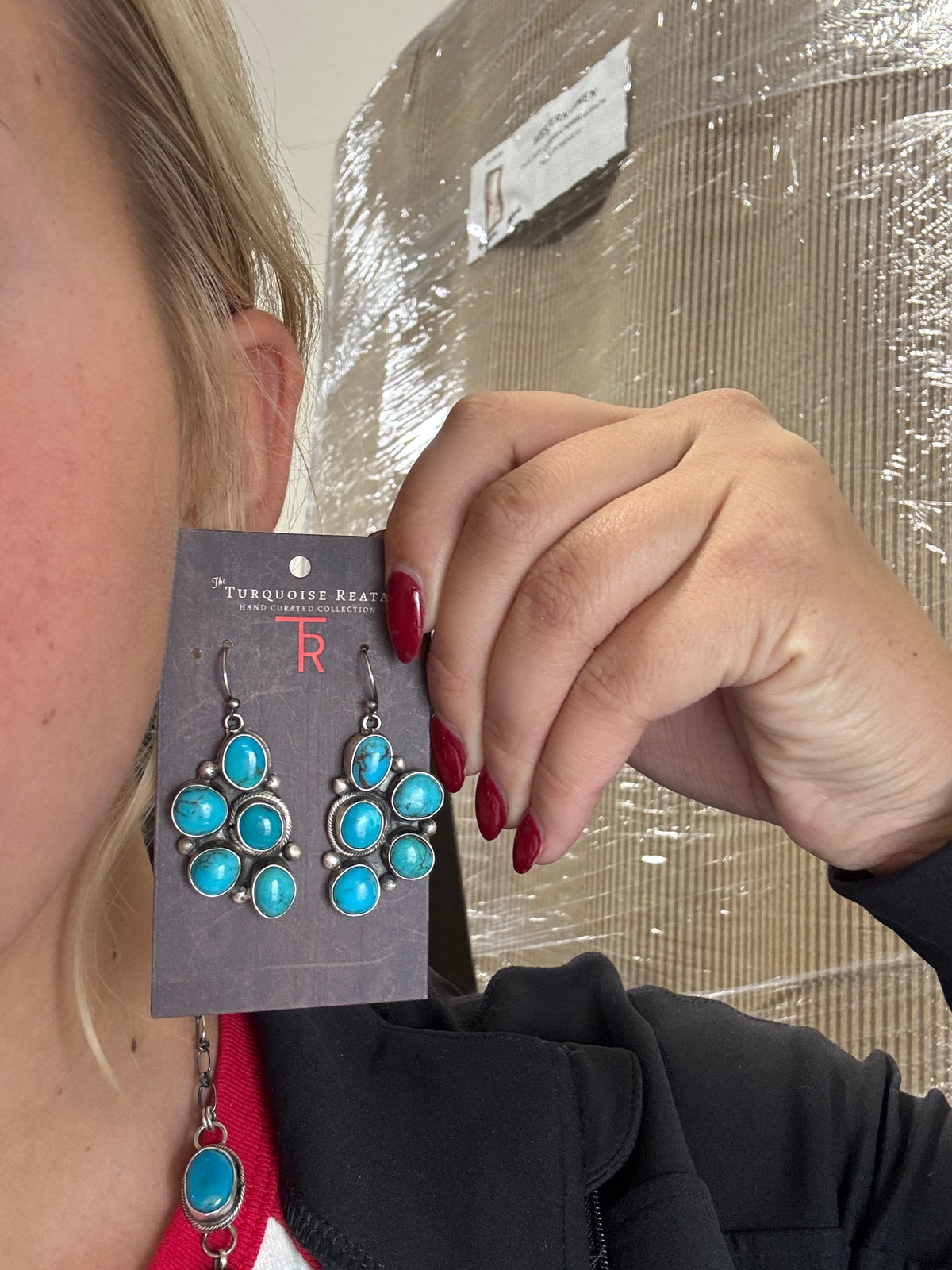 Turquoise #102-13 Cluster Necklace Set by Ella Peter, Navajo