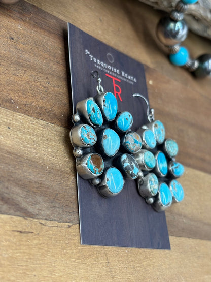 Carico Lake #102-12 Turquoise Squash Blossom Set by Ella Peter, Navajo