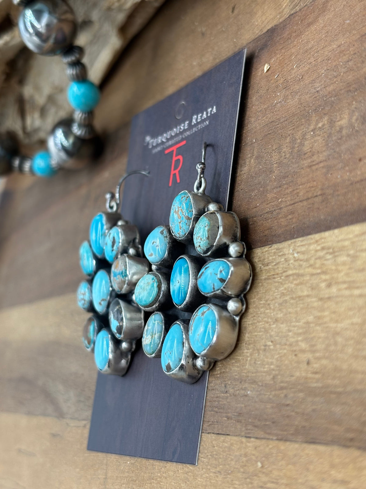 Carico Lake #102-12 Turquoise Squash Blossom Set by Ella Peter, Navajo