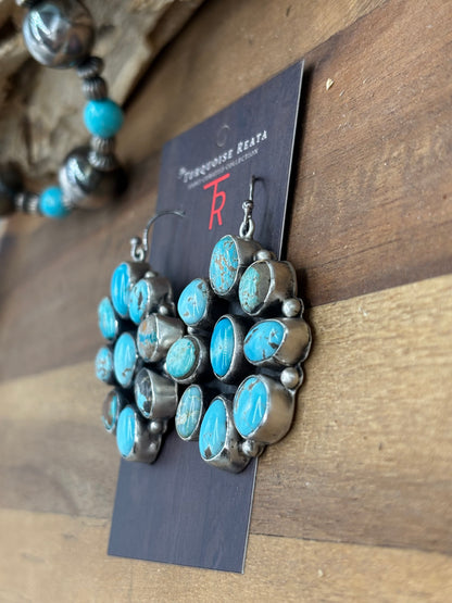 Carico Lake #102-12 Turquoise Squash Blossom Set by Ella Peter, Navajo