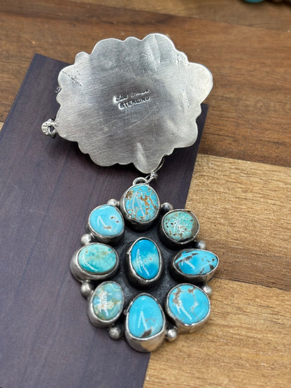 Carico Lake #102-12 Turquoise Squash Blossom Set by Ella Peter, Navajo