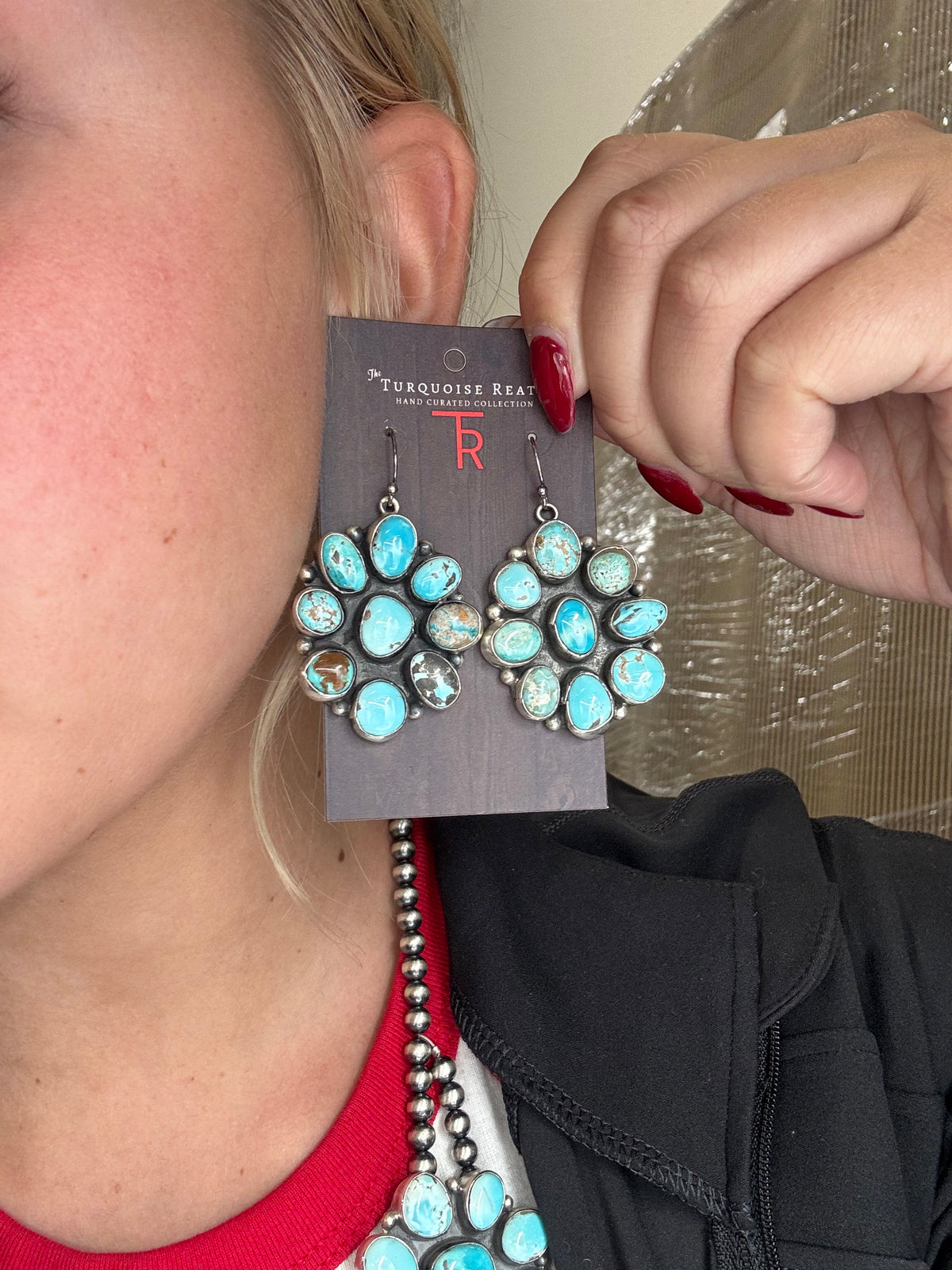 Carico Lake #102-12 Turquoise Squash Blossom Set by Ella Peter, Navajo