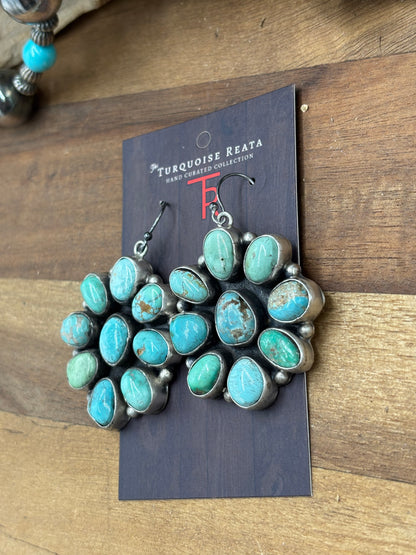 Carico Lake #102-11 Turquoise Squash Blossom Set by Ella Peter, Navajo