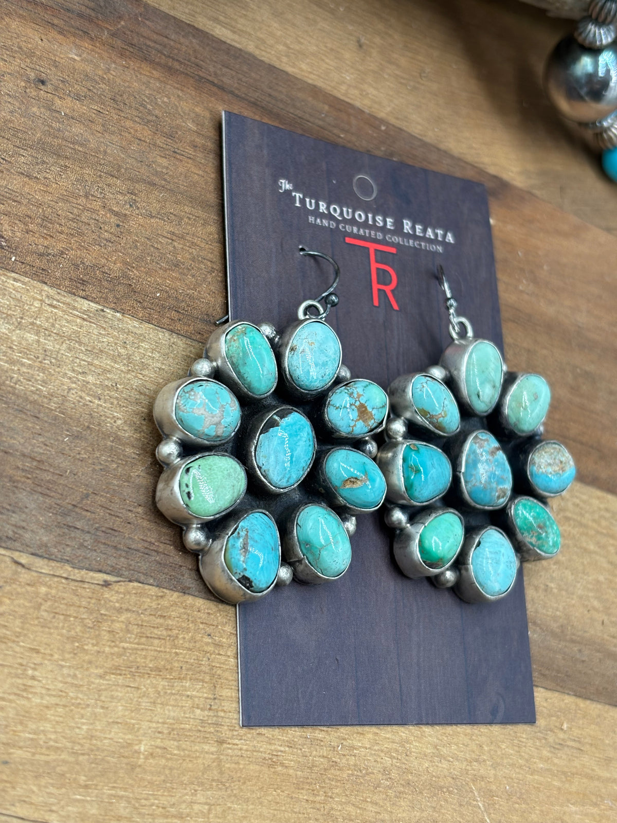 Carico Lake #102-11 Turquoise Squash Blossom Set by Ella Peter, Navajo