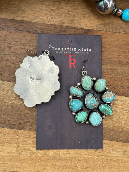 Carico Lake #102-11 Turquoise Squash Blossom Set by Ella Peter, Navajo