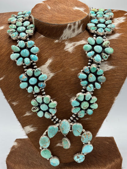 Carico Lake #102-11 Turquoise Squash Blossom Set by Ella Peter, Navajo