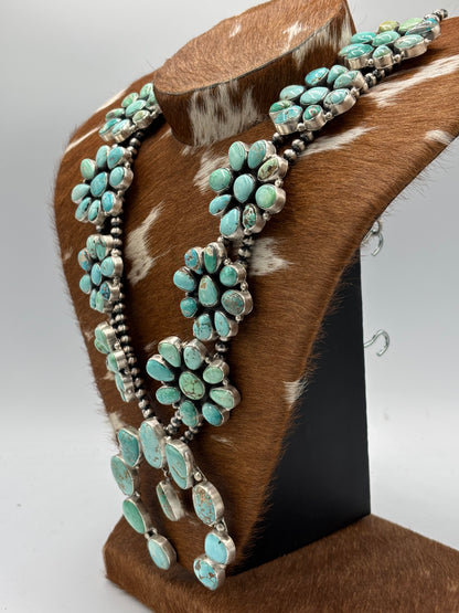 Carico Lake #102-11 Turquoise Squash Blossom Set by Ella Peter, Navajo