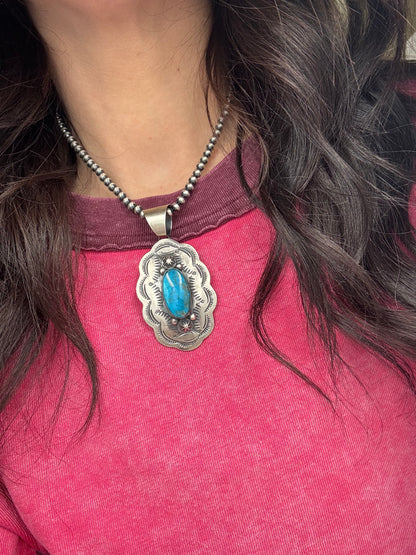 Turquoise Pendant Chimney Butte, Santo Domingo Pueblo