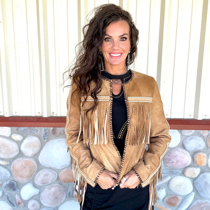Scully Studded & Fringe Suede Jacket