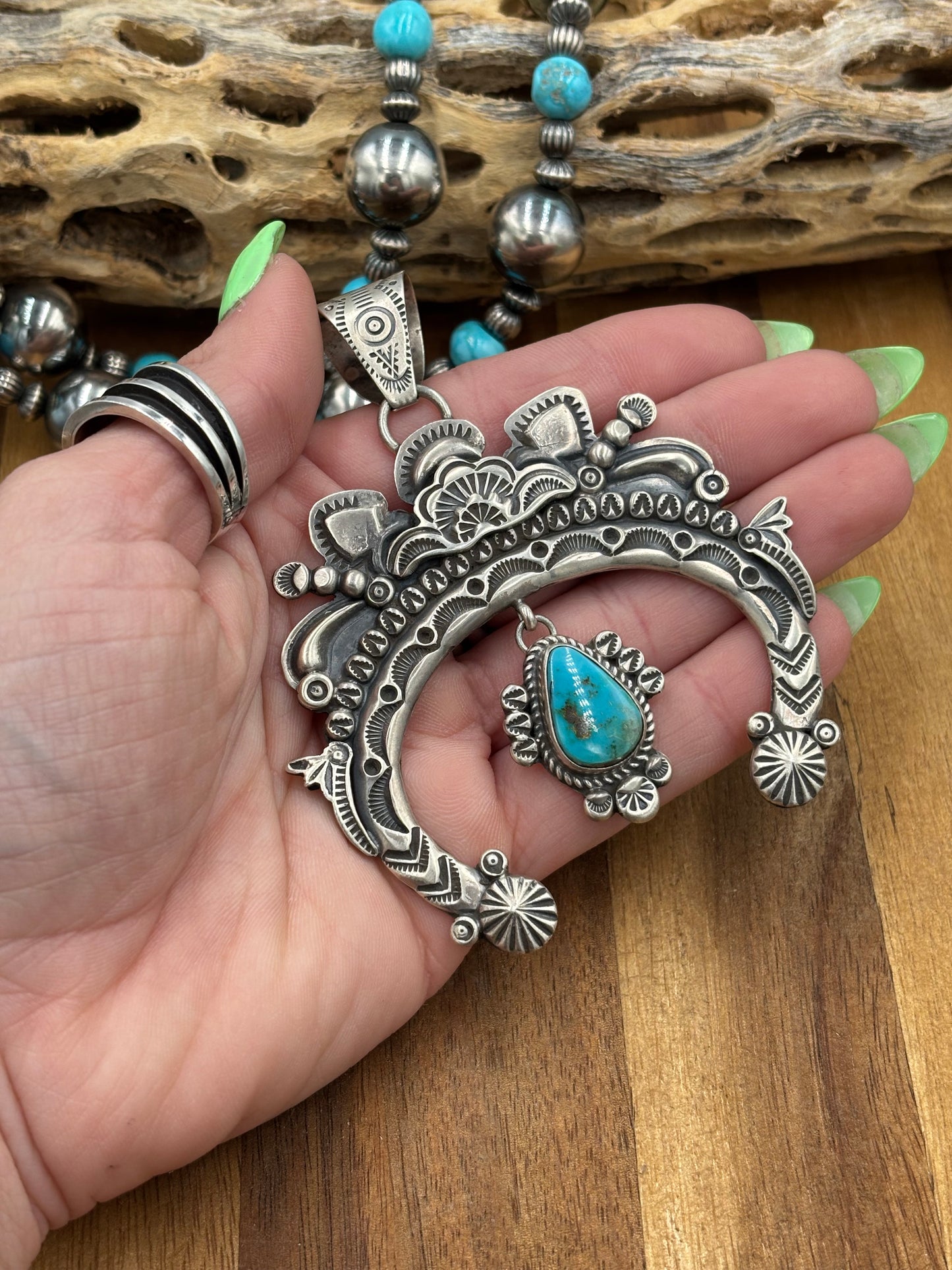Turquoise Naja Pendant Handmade