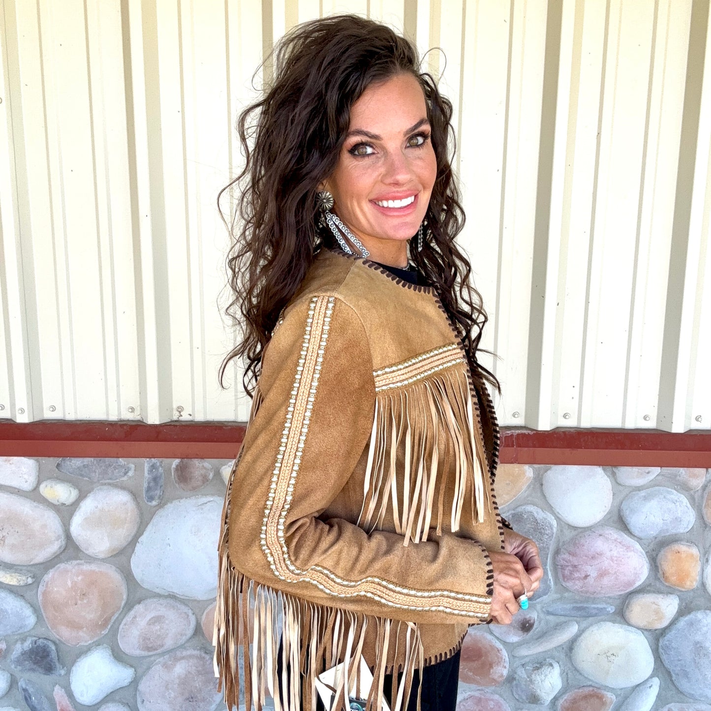 Scully Studded & Fringe Suede Jacket
