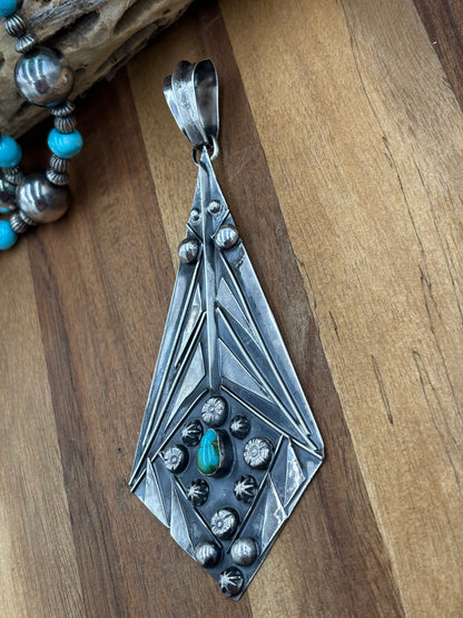 Sonoran Gold Turquoise Pendant Handmade