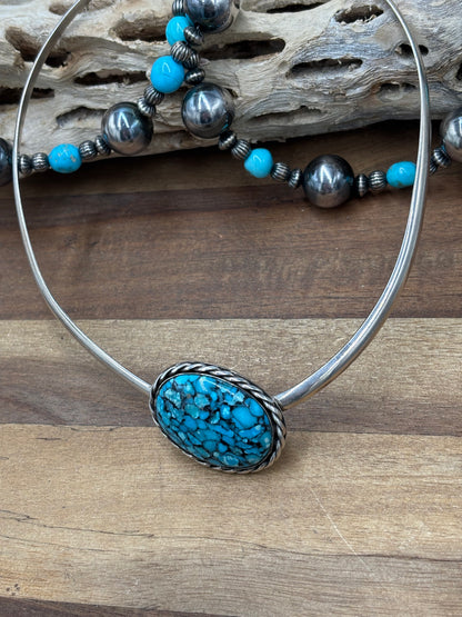Blue #108-5 Turquoise Choker Necklace