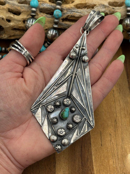Sonoran Gold Turquoise Pendant Handmade