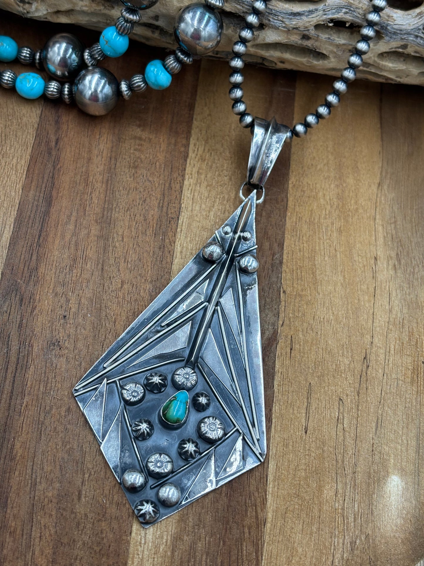 Sonoran Gold Turquoise Pendant Handmade