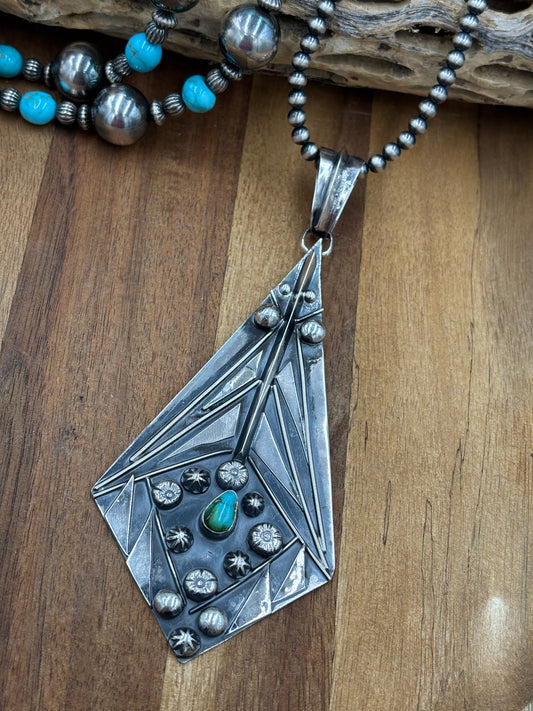 Sonoran Gold Turquoise Pendant Handmade