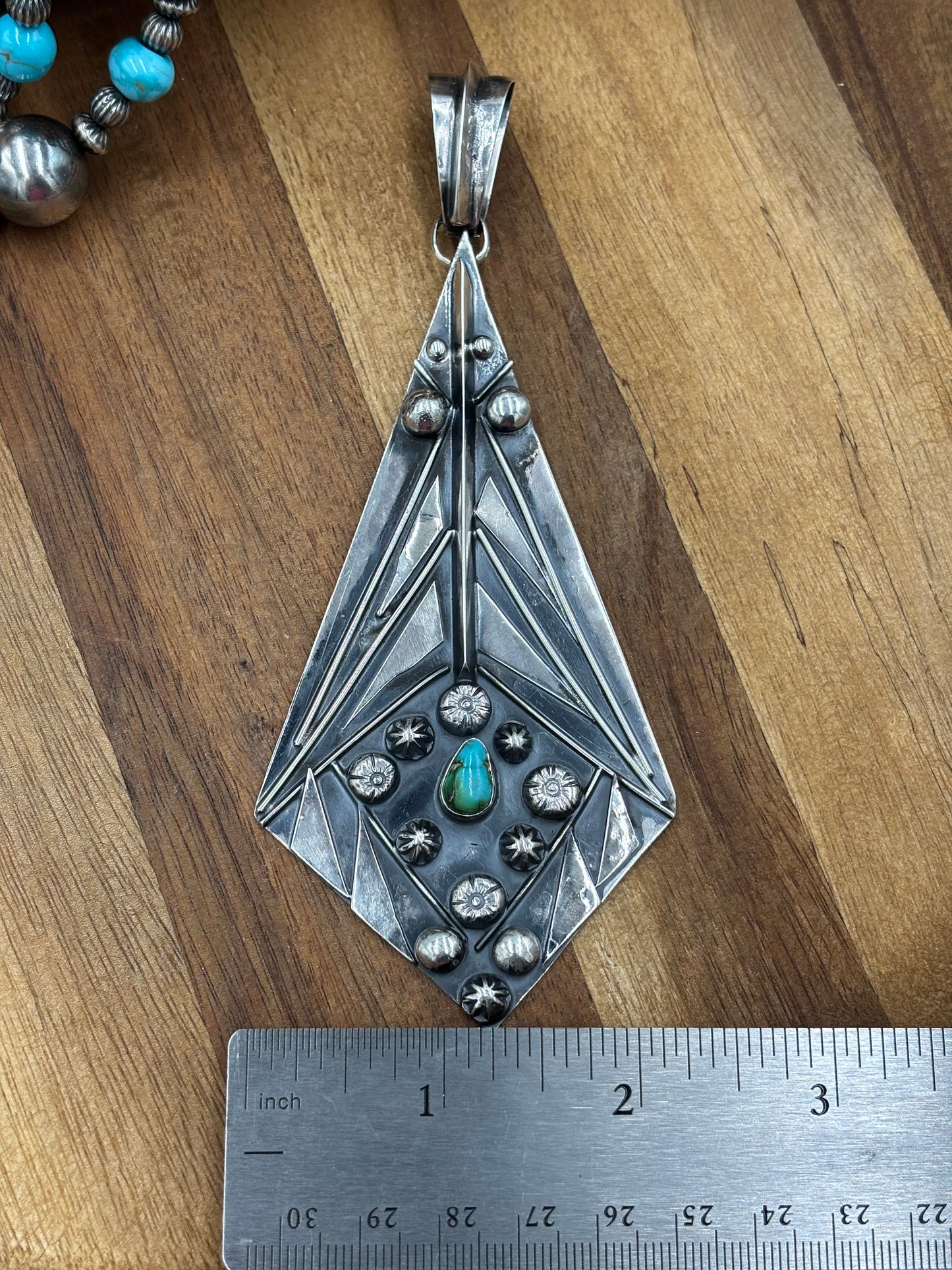 Sonoran Gold Turquoise Pendant Handmade
