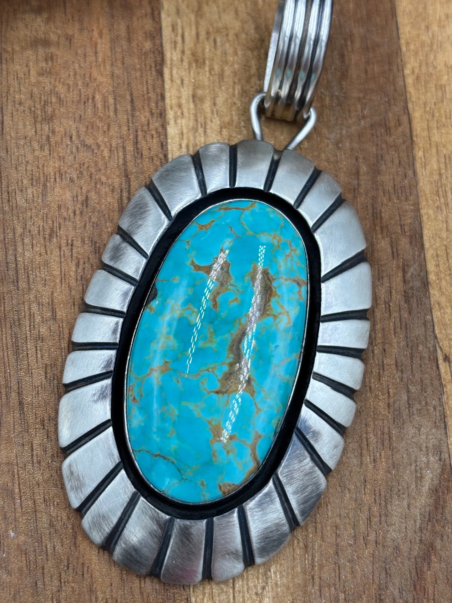 Turquoise Pendant by Jackson Hoskie, Navajo
