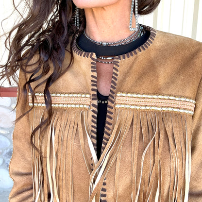 Scully Studded & Fringe Suede Jacket