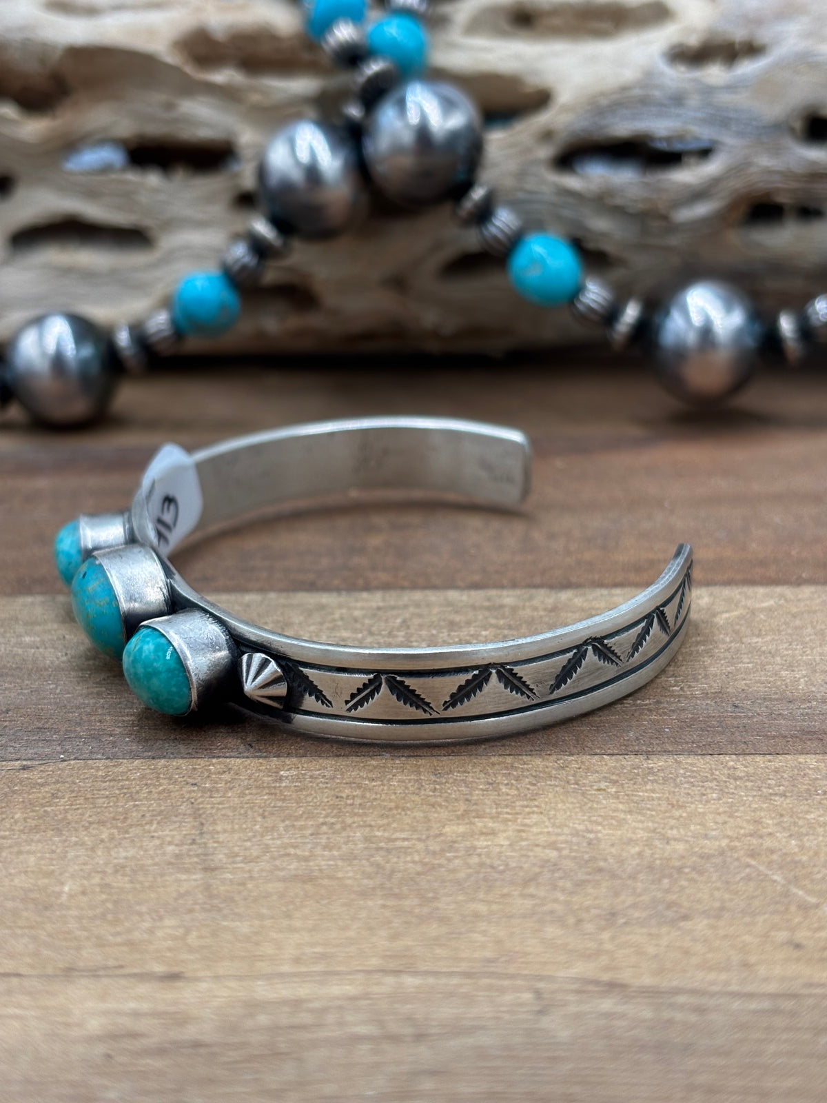 Kingman #108-10 Turquoise Cuff by Donovan Skeet, Navajo