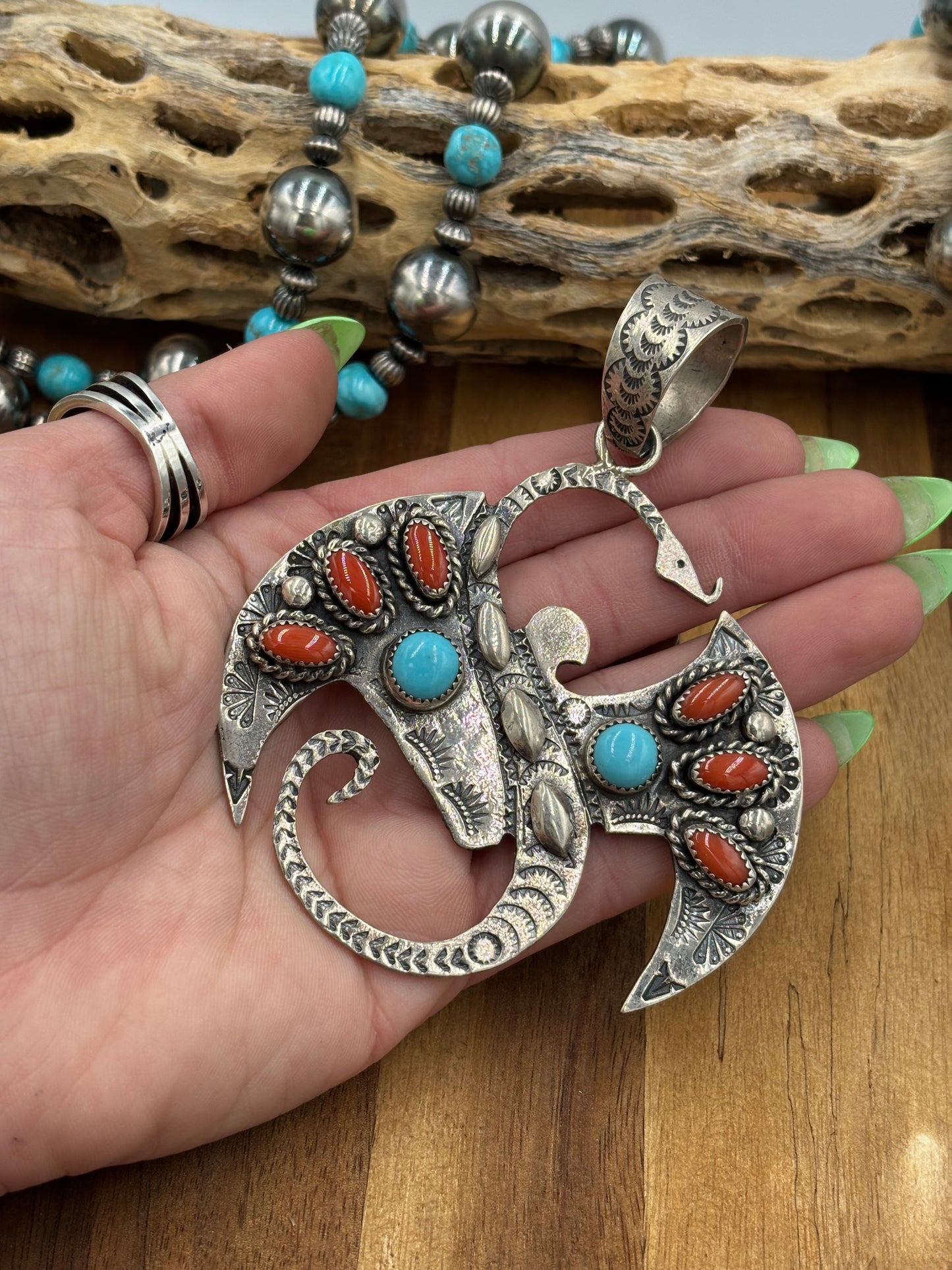 Dragon Pendant by Richard Yazza, Navajo