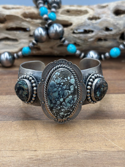 Tree Frog Varascite #108-11 Cuff by Boyd Ashley, Navajo
