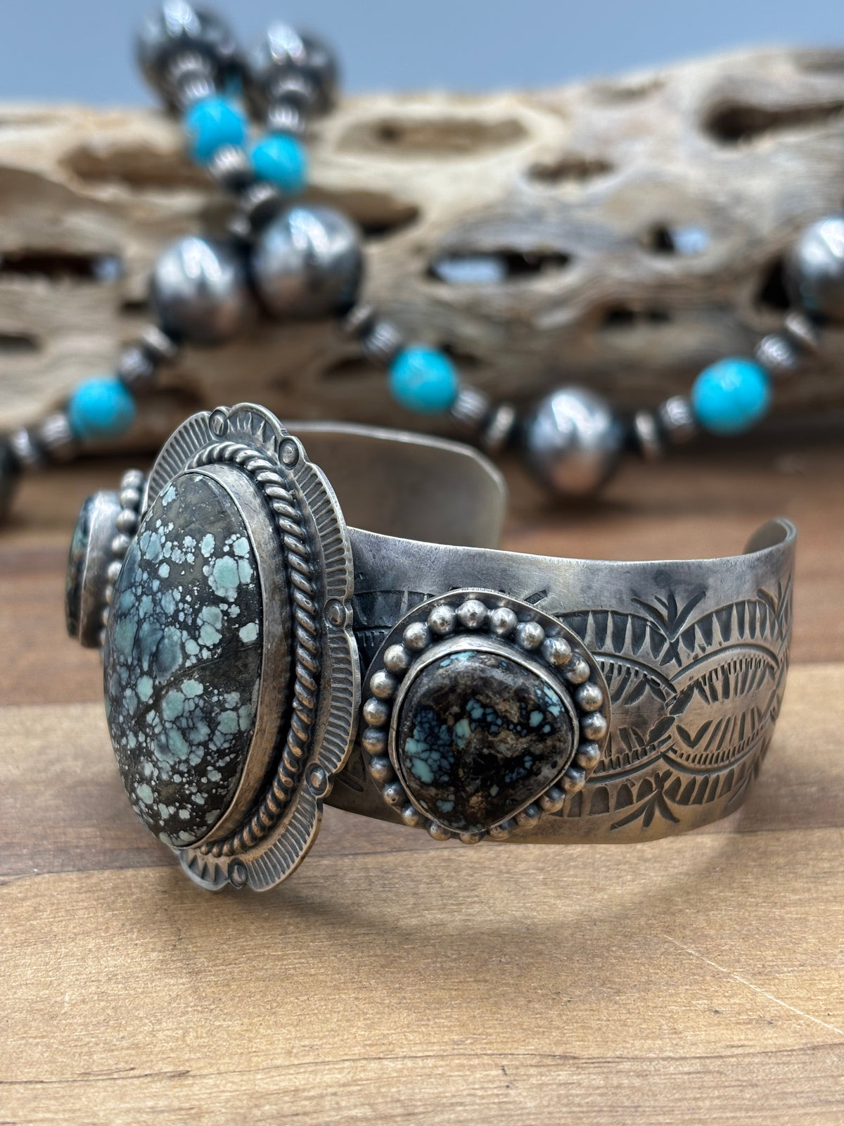 Tree Frog Varascite #108-11 Cuff by Boyd Ashley, Navajo