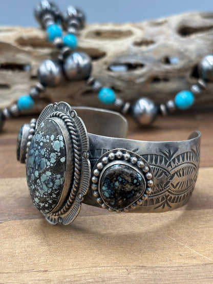 Tree Frog Varascite #108-11 Cuff by Boyd Ashley, Navajo