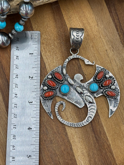 Dragon Pendant by Richard Yazza, Navajo