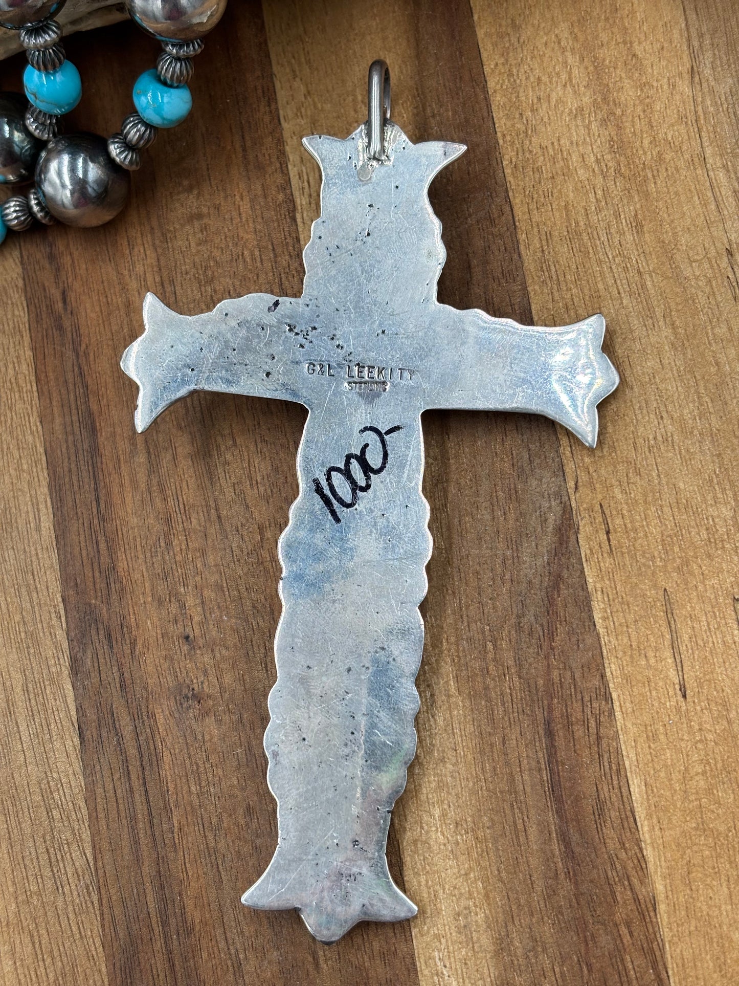 Coral Cross by G&L Leekity, Navajo