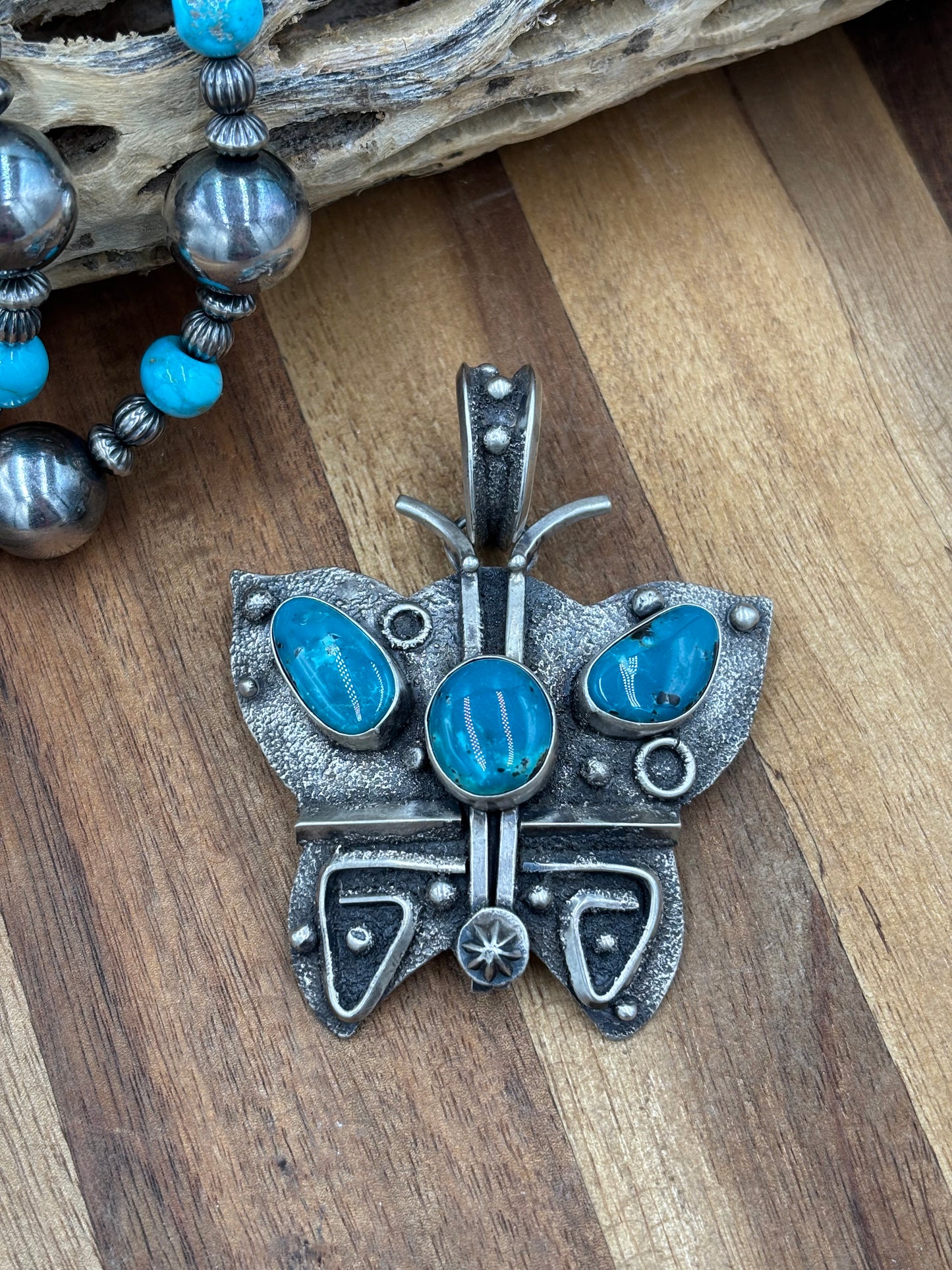 Butterly Turquoise Pendant by Randy Billy, Navajo