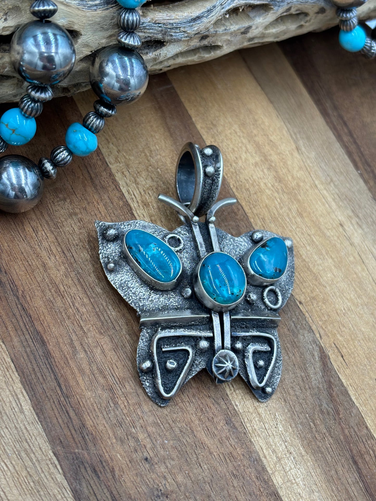 Butterly Turquoise Pendant by Randy Billy, Navajo