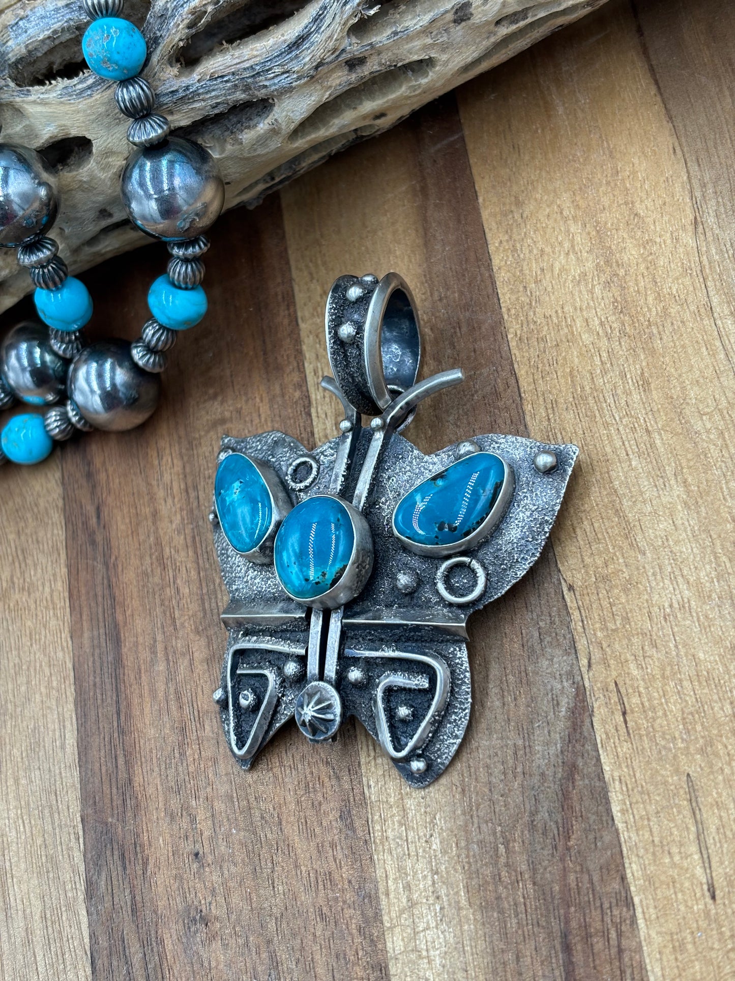 Butterly Turquoise Pendant by Randy Billy, Navajo