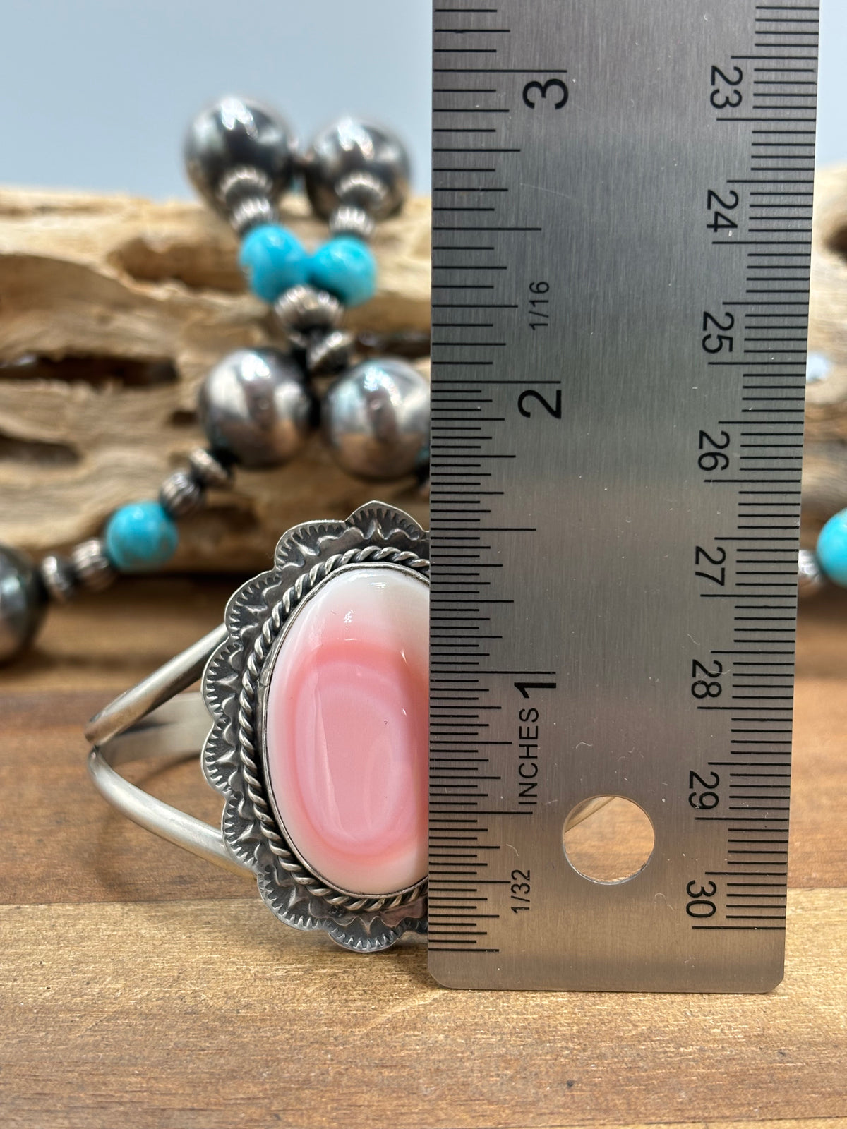 Pink Conch #108-13 Cuff by Boyd Ashley, Navajo
